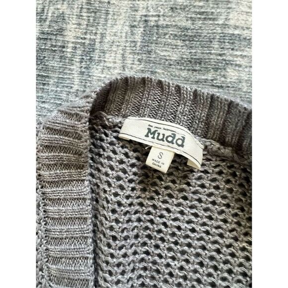 Mudd Gray Loose Knit Open Front Cardigan Women's Small - Picture 3 of 8